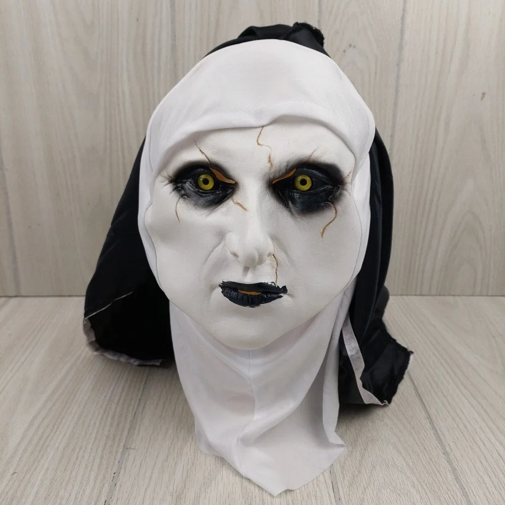 The Nun Valak Mask Adult OS White Black Horror Halloween Costume Accessory